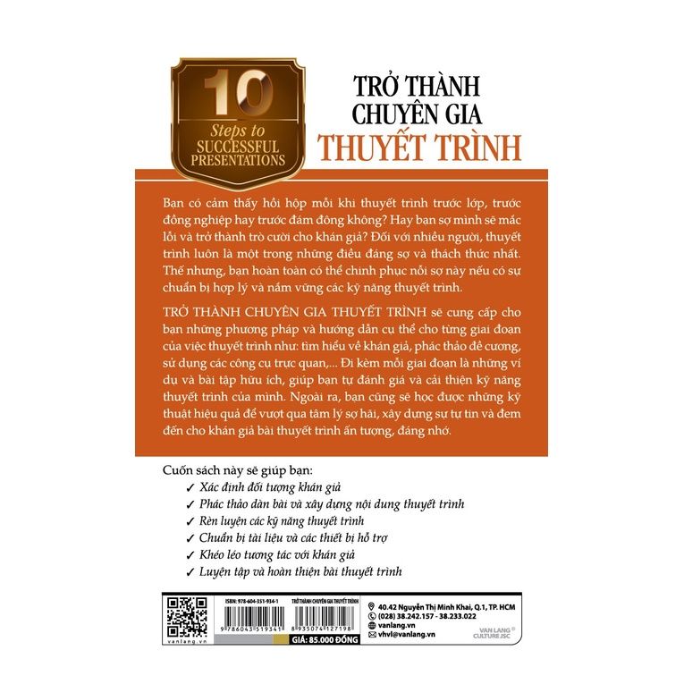 10 Bước Thực Hành - Trở Thành Chuyên Gia Thuyết Trình - Vanlangbooks