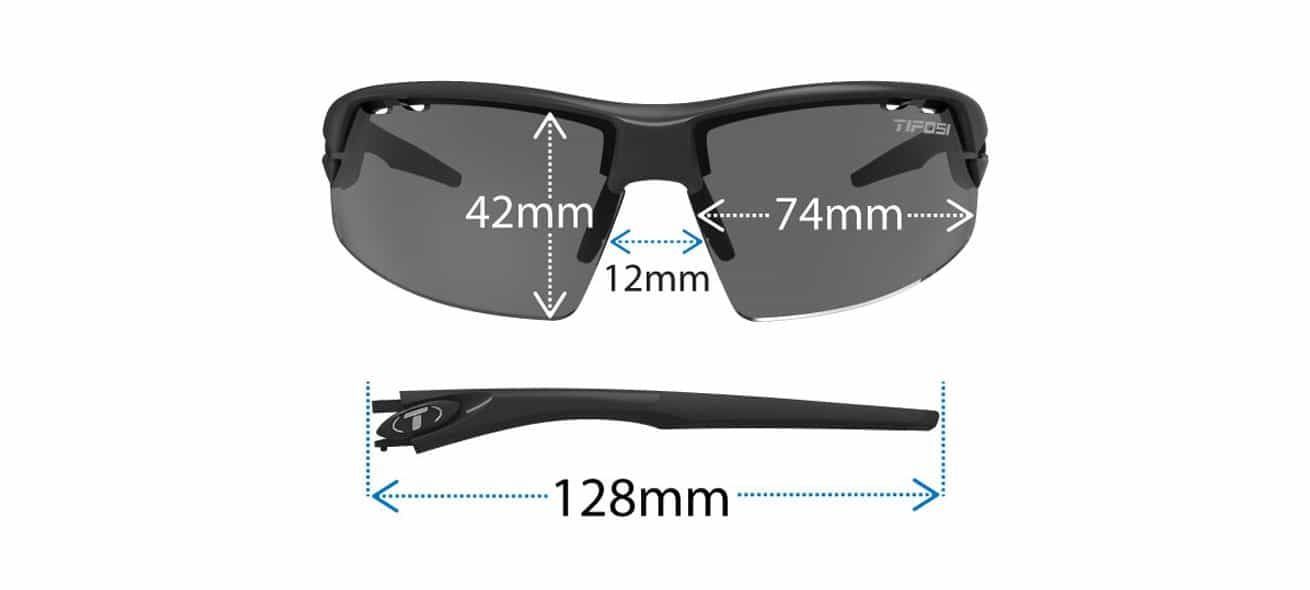 Kính mát thể thao Tifosi CRIT | MATT BLACK Tròng Smoke, AC Red & Clear