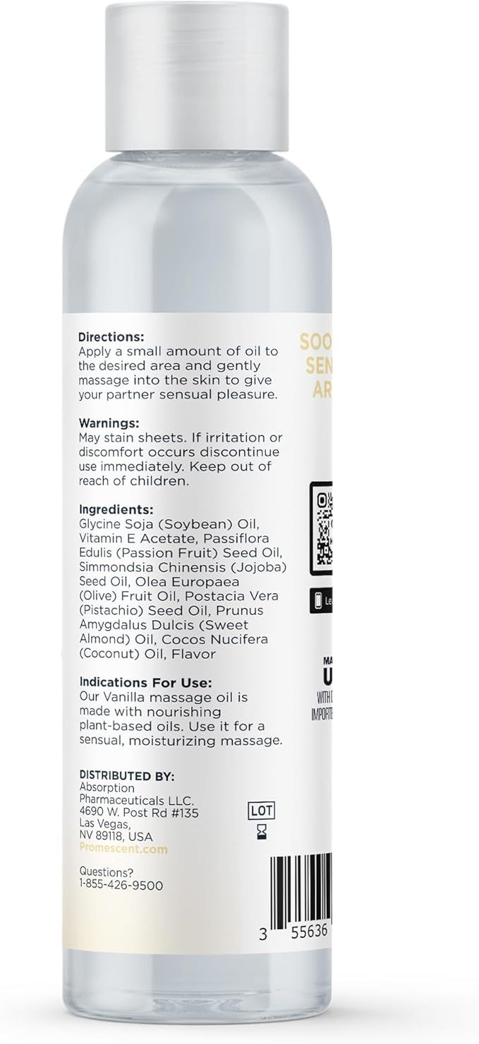 Gel Bôi Trơn Massage Promescent Vanilla - Chai 118ml