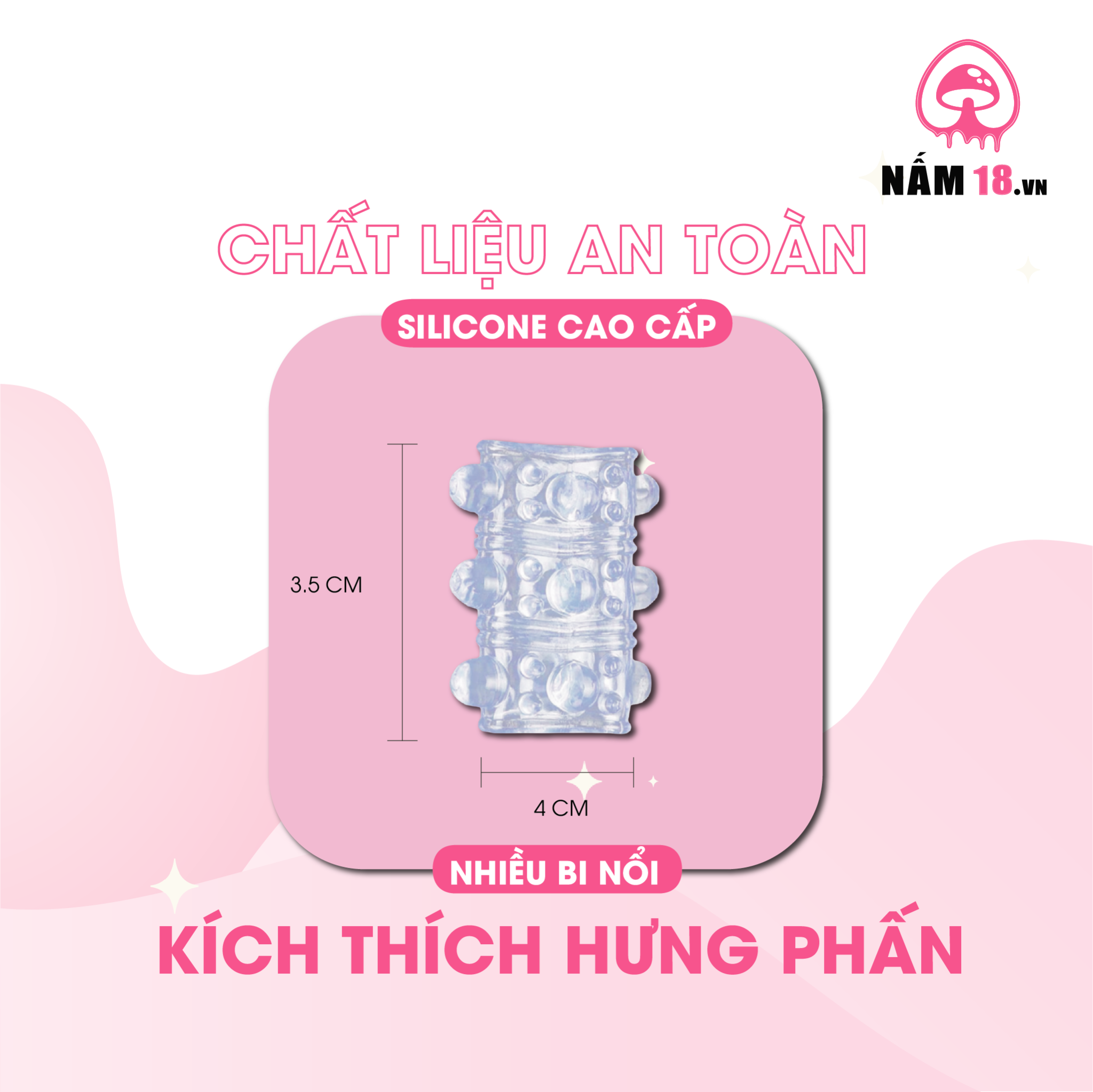 Đôn Dên Khúc Giữa Tăng Kích Thước Gai Bi Silicone