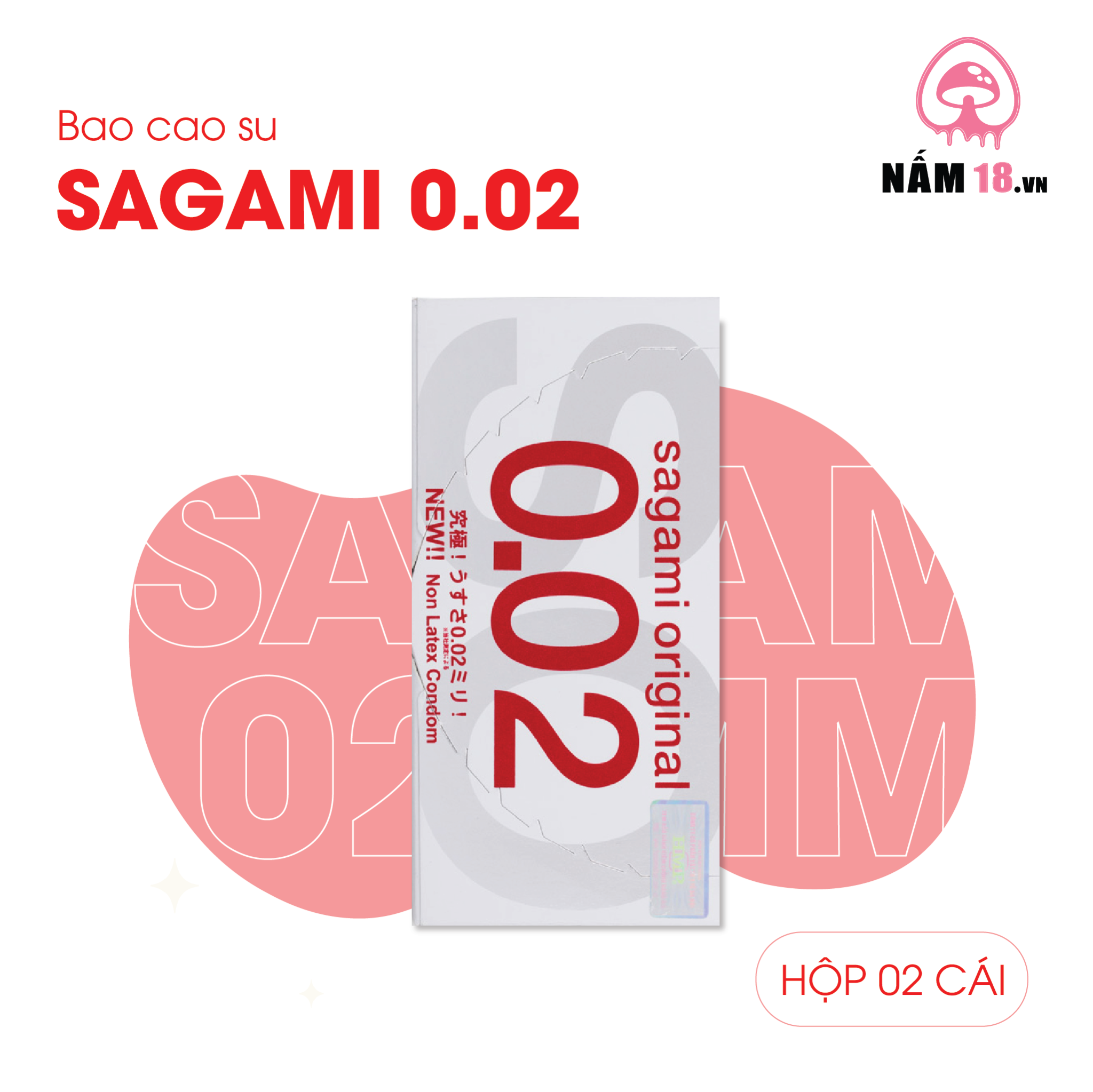 Bao Cao Su Siêu Mỏng Sagami 0.02mm - Hộp 2 Cái
