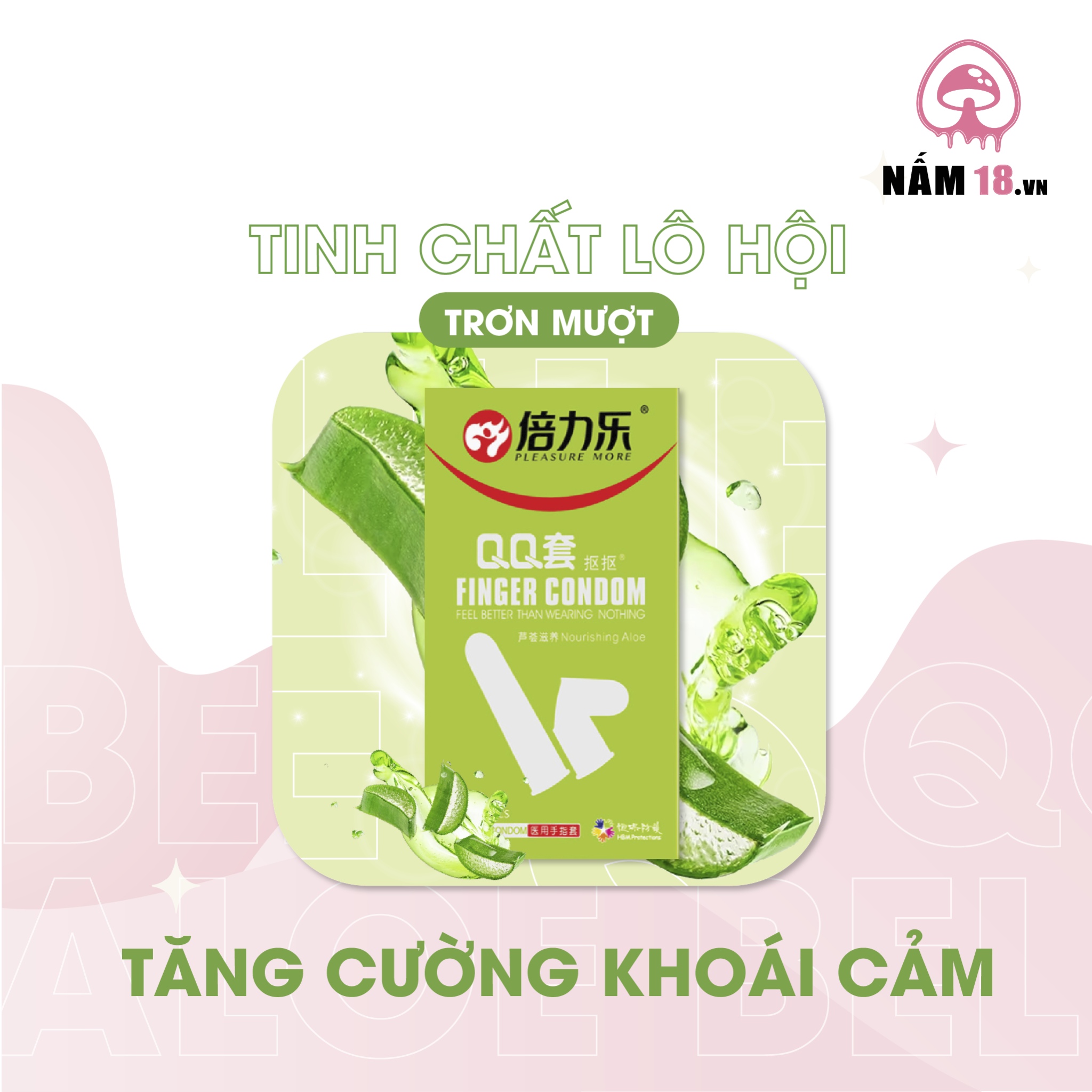 Bao Cao Su Ngón Tay Beilile QQ Aloe - Hộp 10 Cái