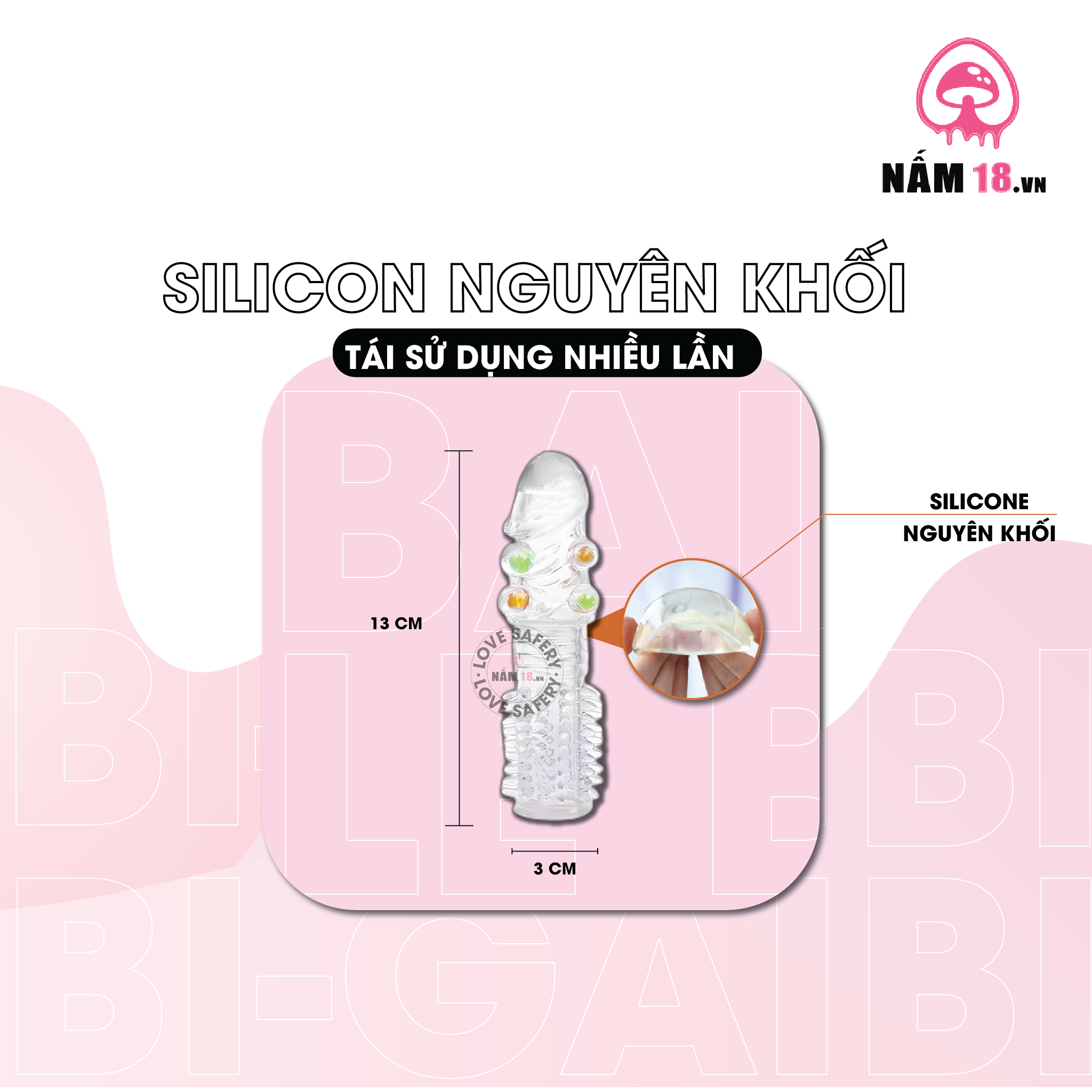 Đôn Dên Tăng Kích Thước Trong Suốt Kiểu Bi Gai