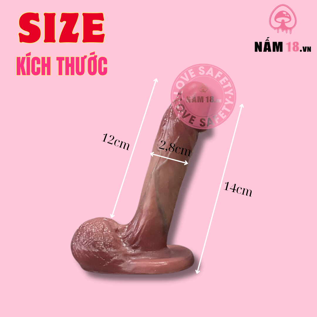 Dương Vật Giả Dính Tường Dildo Soft Có Bìu