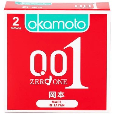Bao Cao Su Siêu Mỏng Okamoto 0.01 Zero One - Hộp 2 Cái