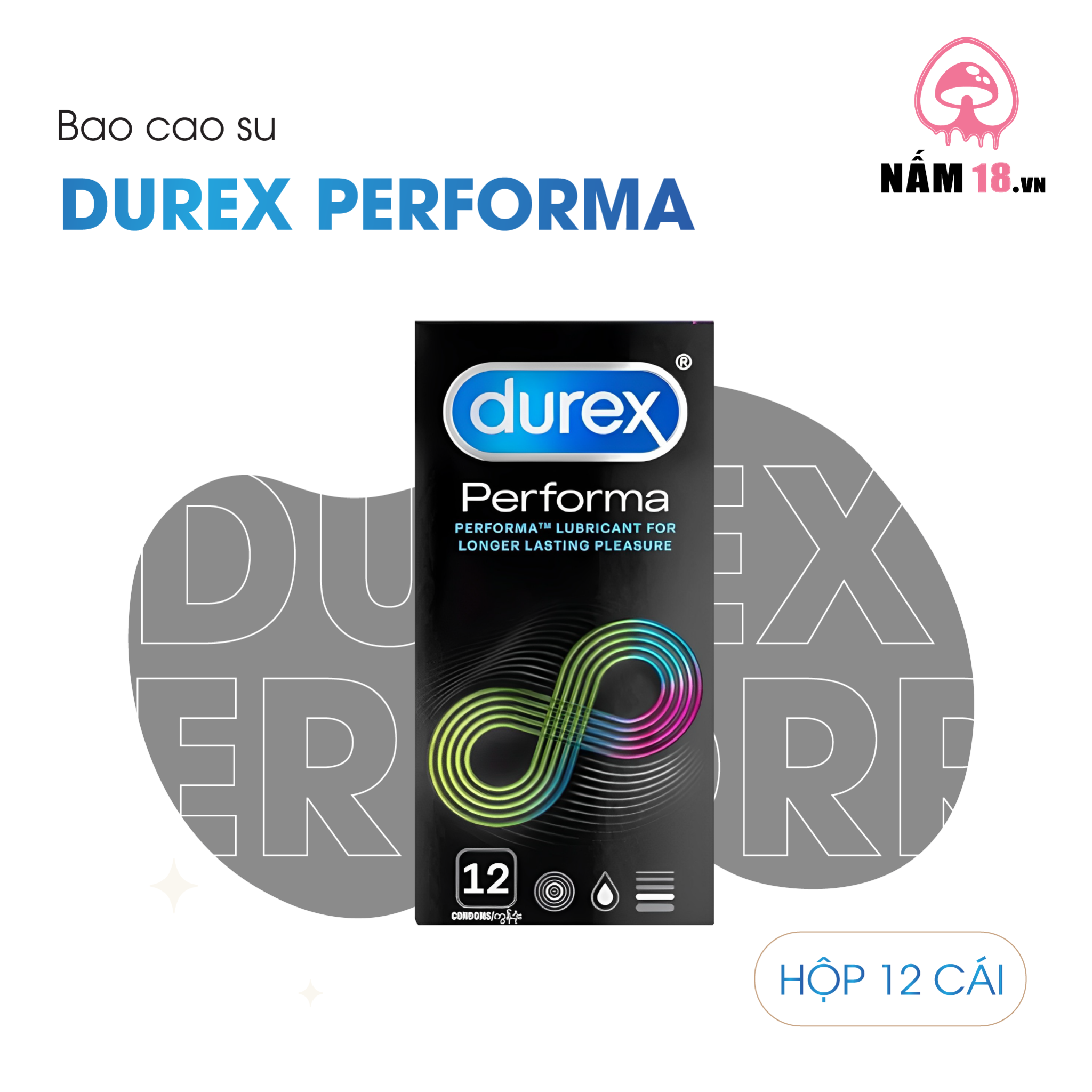 Bao Cao Su Kéo Dài Thời Gian Durex Performa Chính Hãng - Hộp 12 Cái