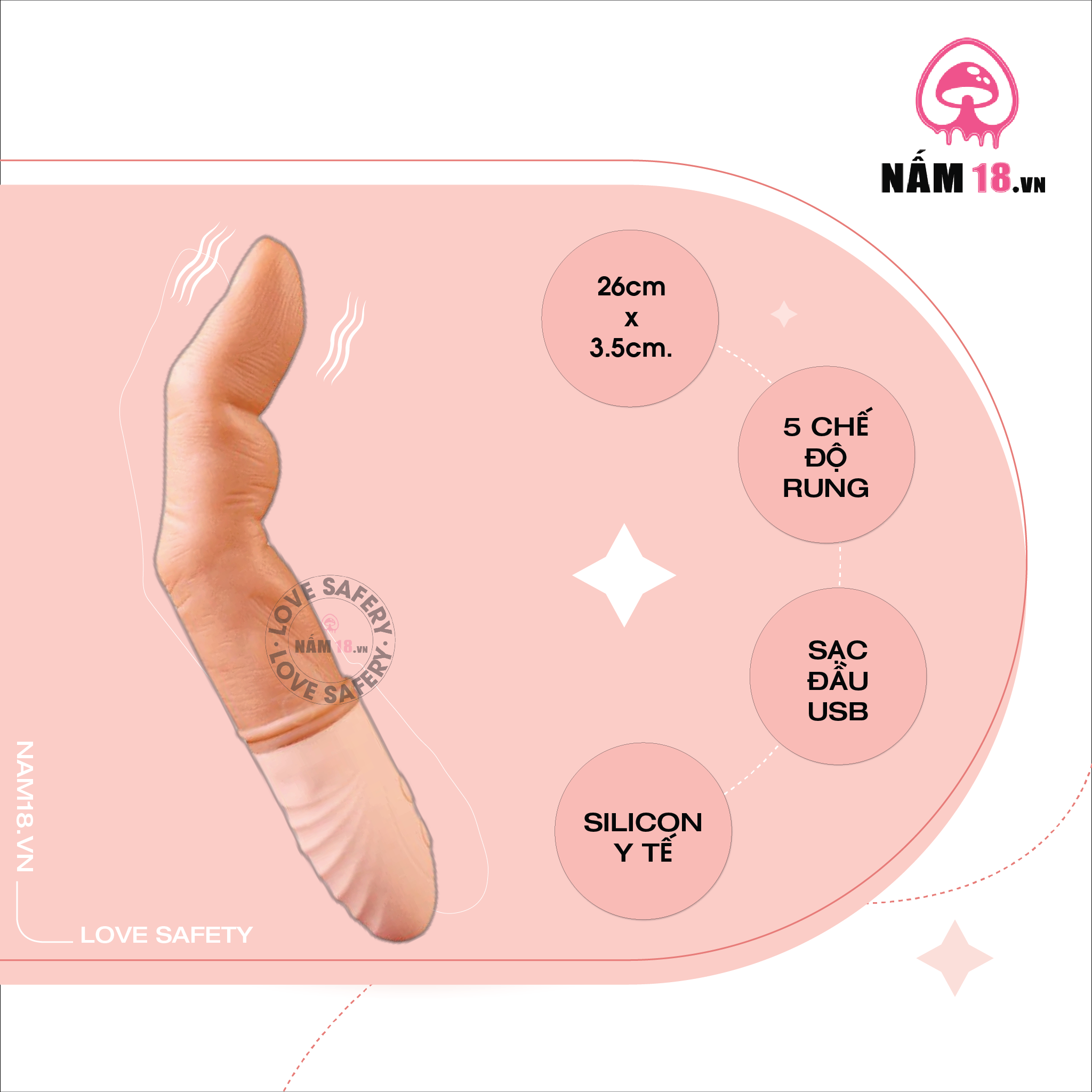 Máy Rung Nguỵ Trang Hình Ngón Tay Jiuai Magic Finger Toả Nhiệt