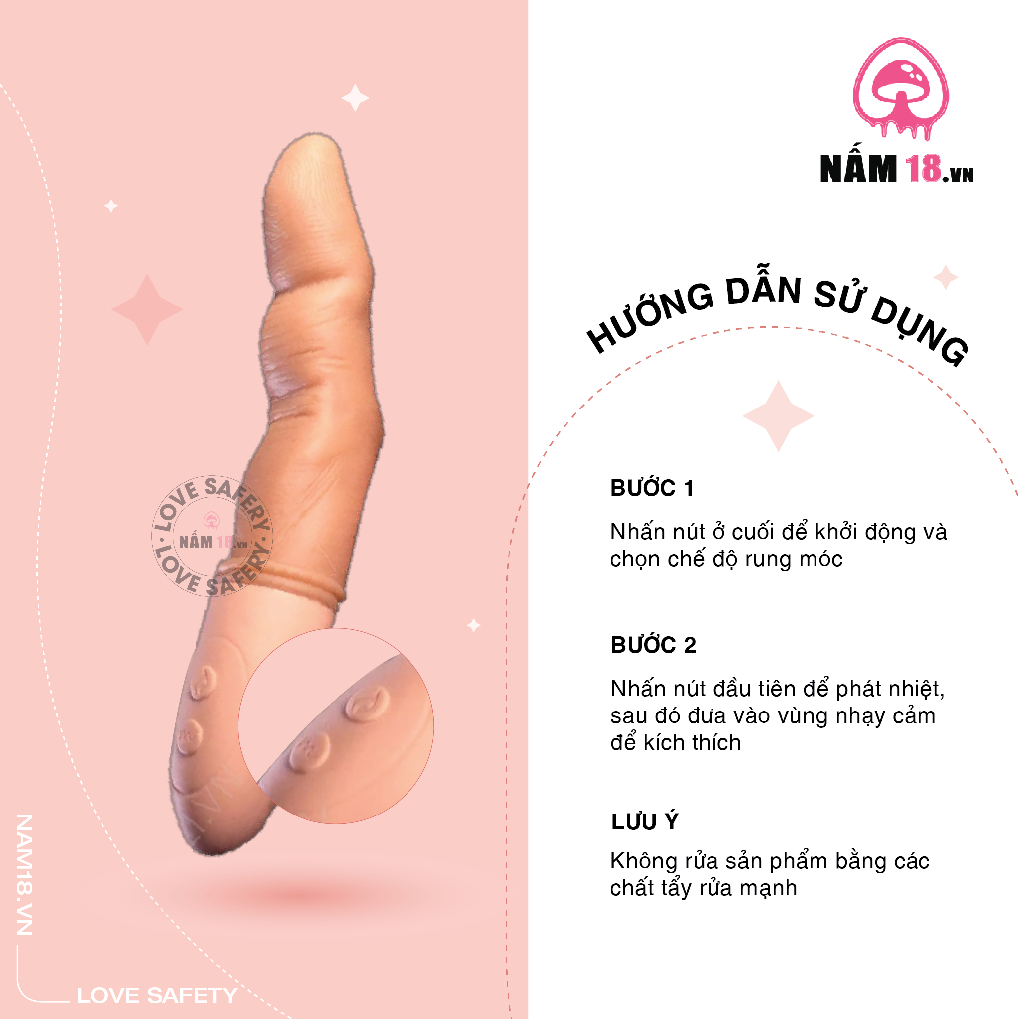 Máy Rung Nguỵ Trang Hình Ngón Tay Jiuai Magic Finger Toả Nhiệt
