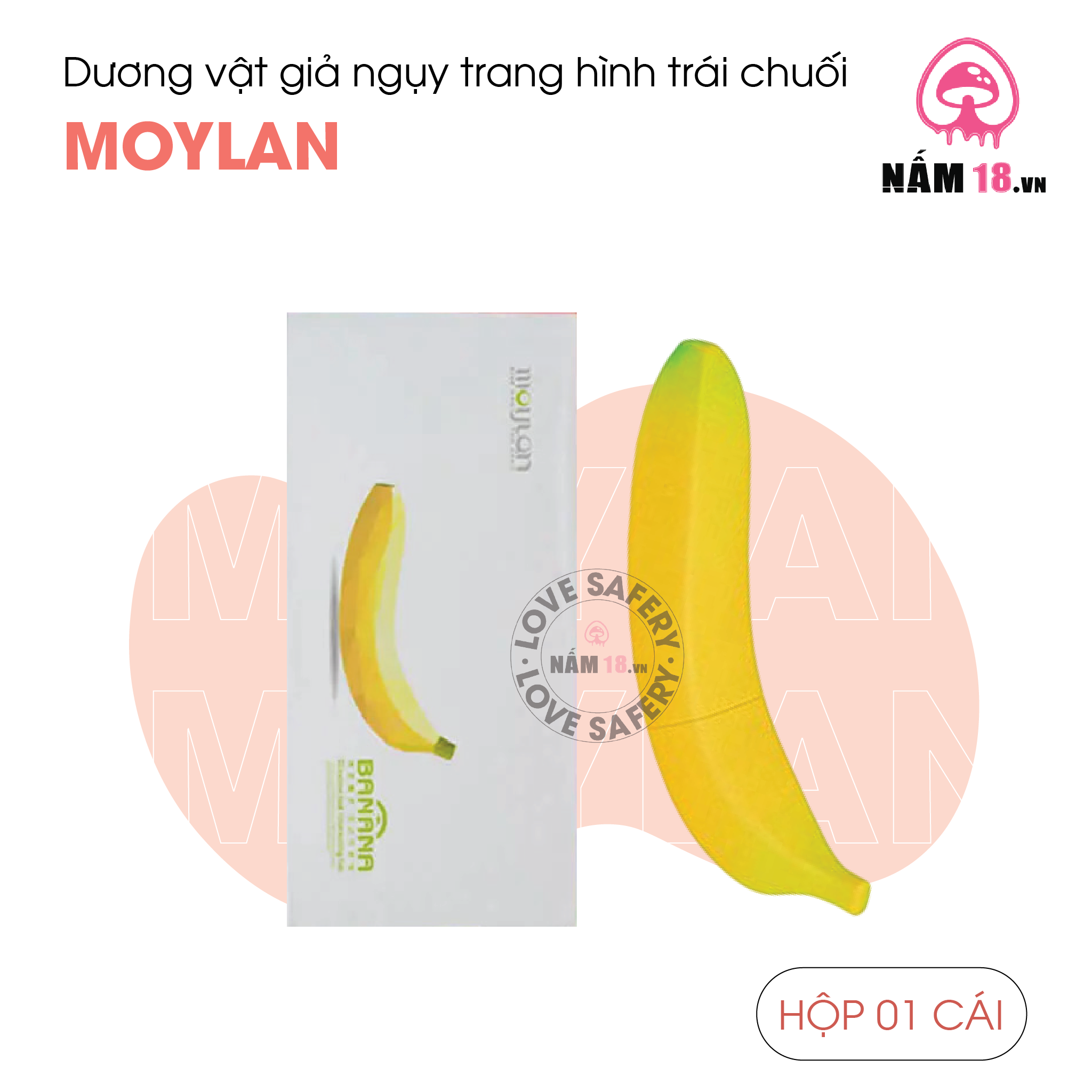 Dương Vật Giả Ngụy Trang Hình Trái Chuối Moylan Rung Đa Chế Độ