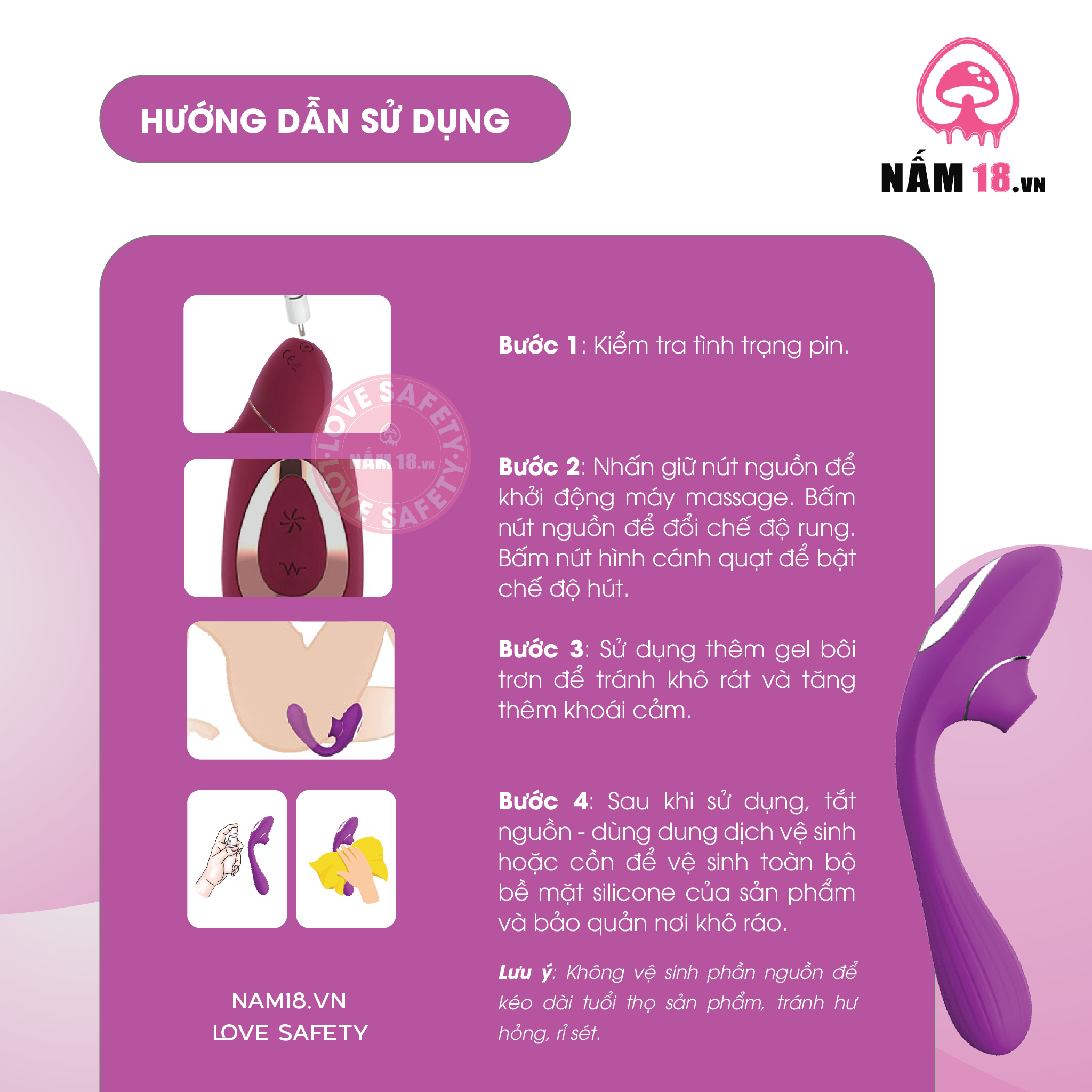 Dương Vật Giả NV Toys Dina 10 Chế Độ Rung Bú