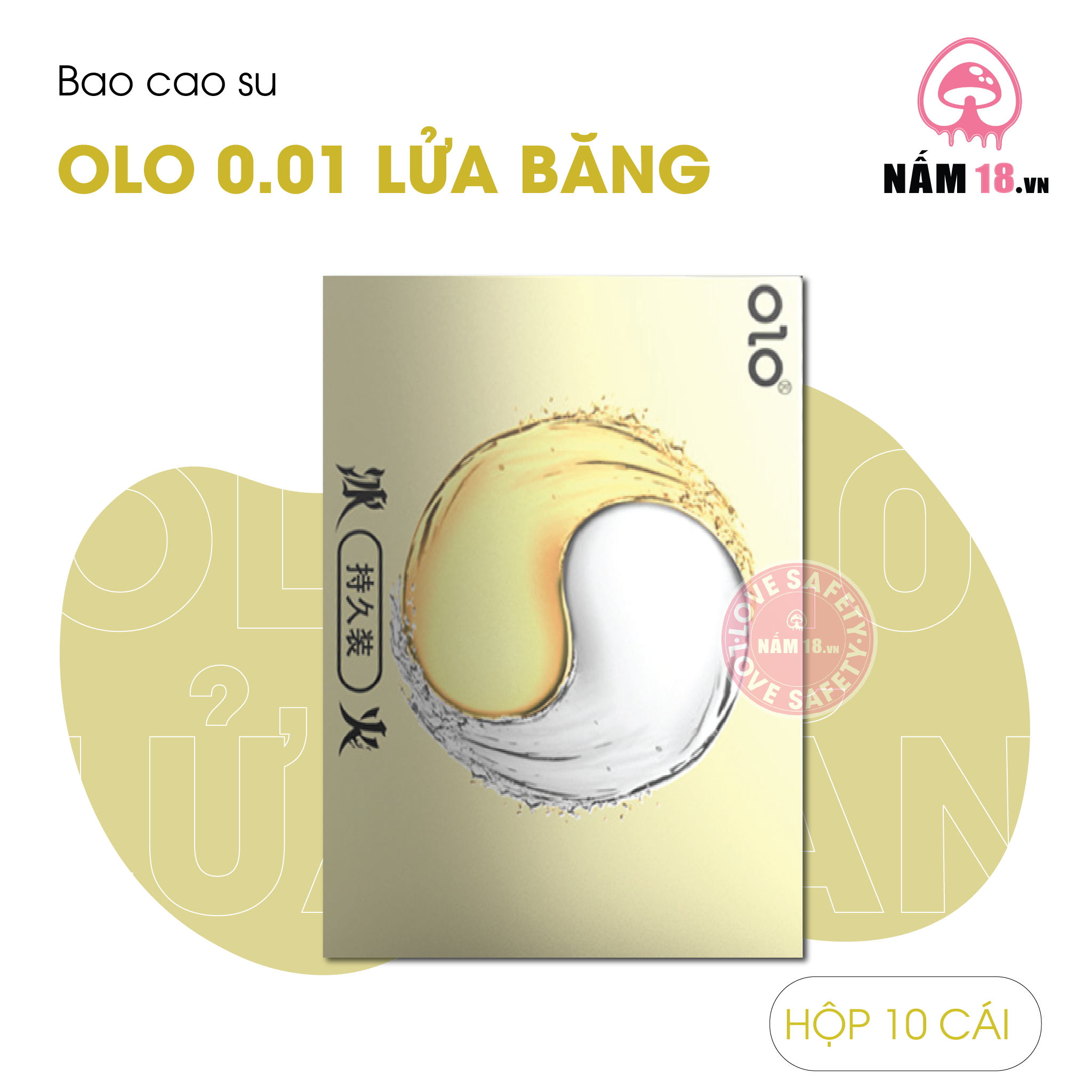 Bao Cao Su Kéo Dài Thời Gian OLO 0.01 Lửa Băng - Hộp 10 Cái
