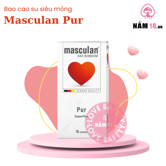 Bao Cao Su Siêu Mỏng Masculan Pur Superfine - Hộp 10 Cái
