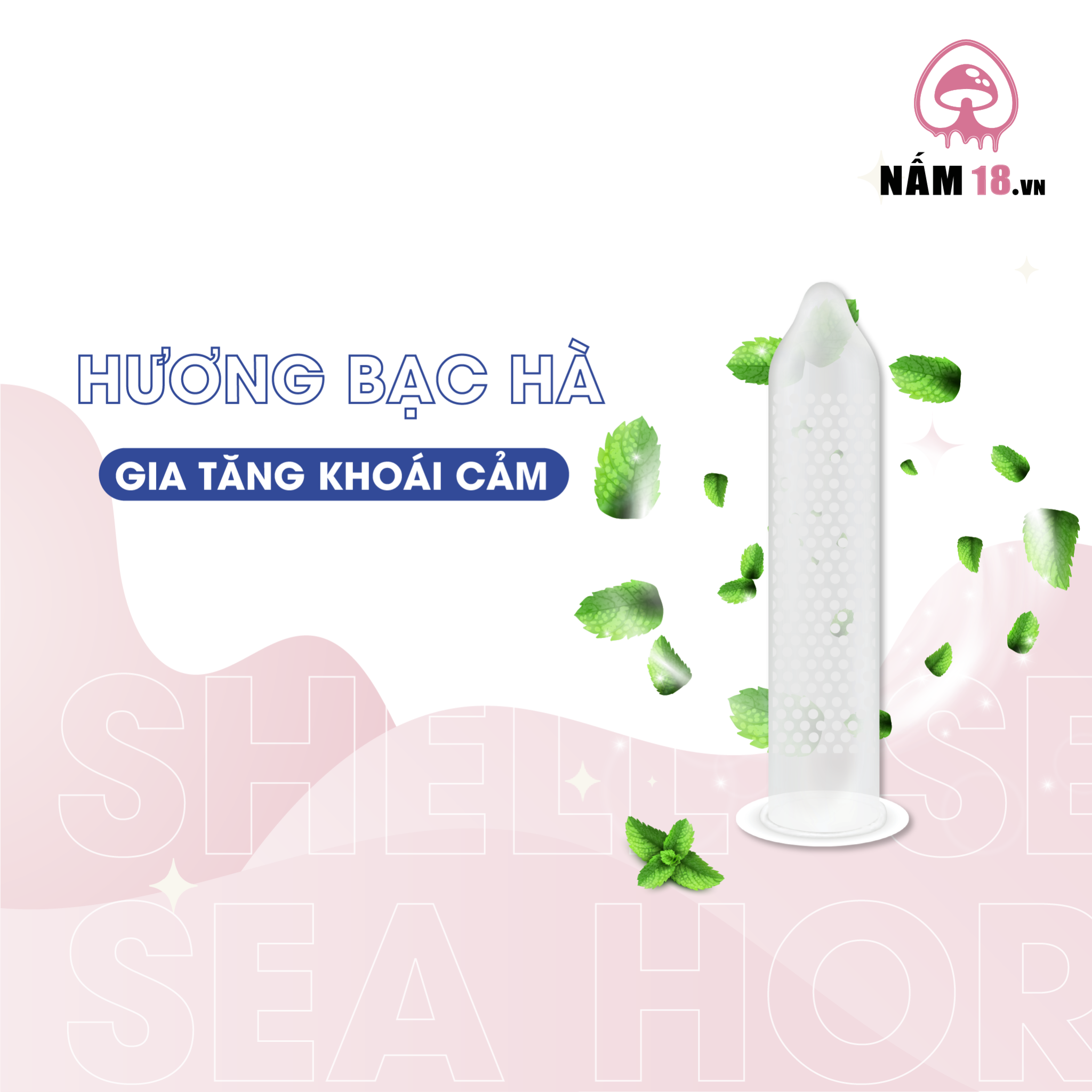 Bao Cao Su Điểm Nổi, Hương Bạc Hà Rocmen Sea Horse Spikes - Hộp 10 Cái