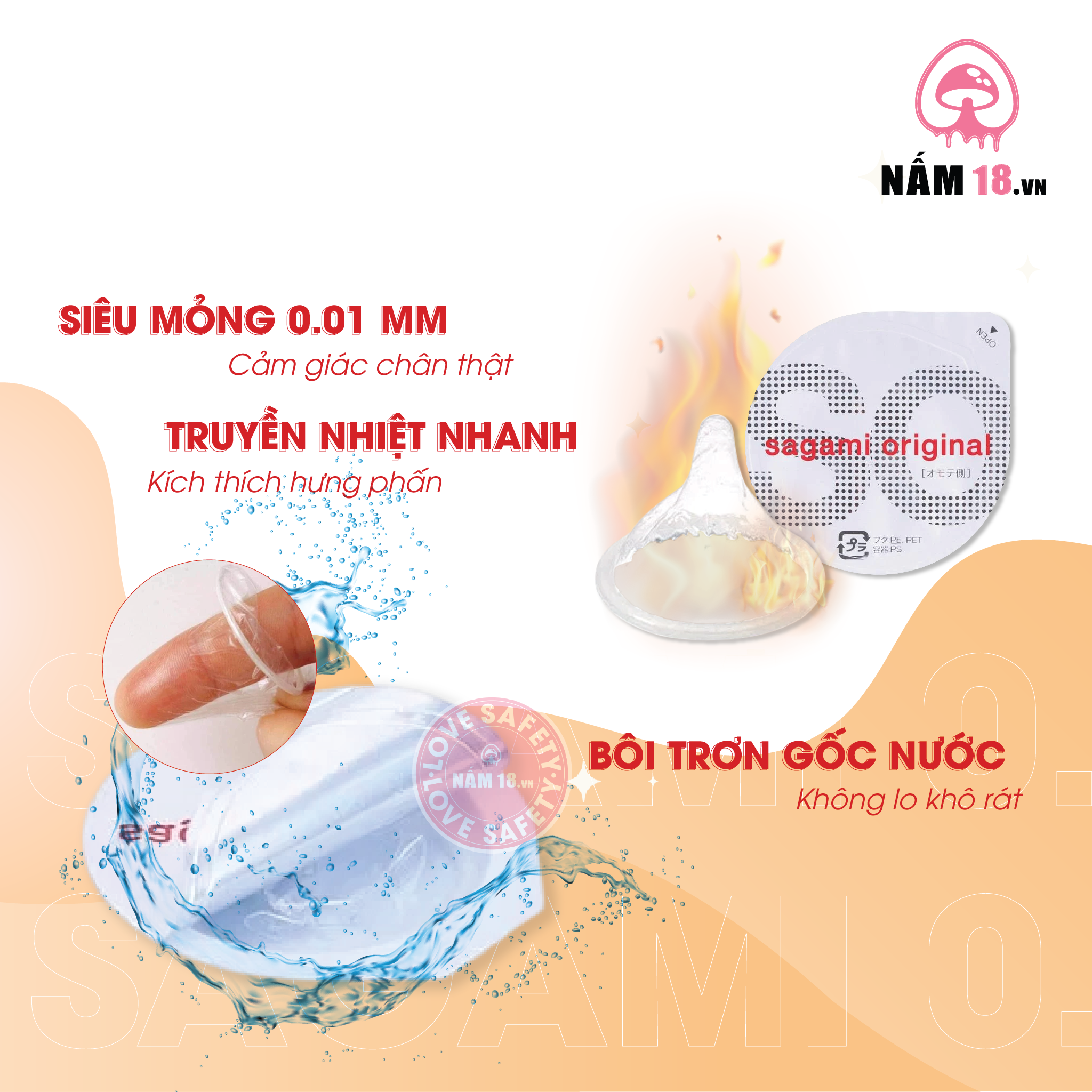 Bao Cao Su Siêu Mỏng Sagami 0.01 - Hộp 1 Cái