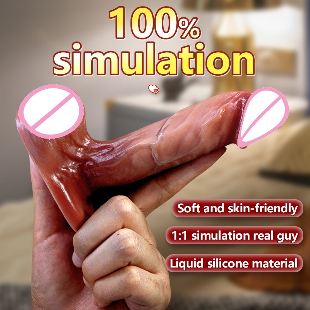 Dương Vật Giả Dính Tường Dildo Soft Có Bìu