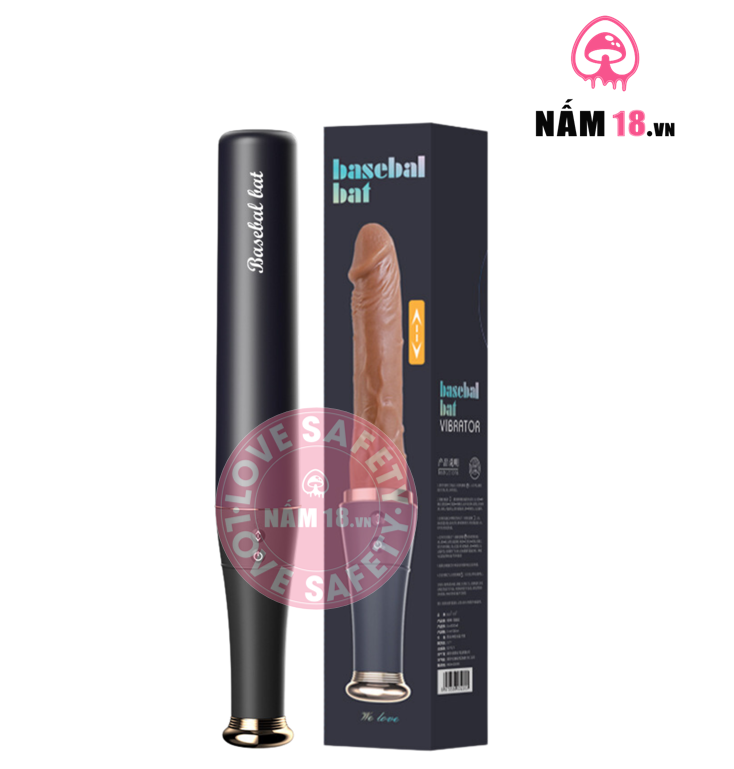 Dương Vật Giả Basebal Baf Tỏa Nhiệt 10 Chế Độ Rung Thụt