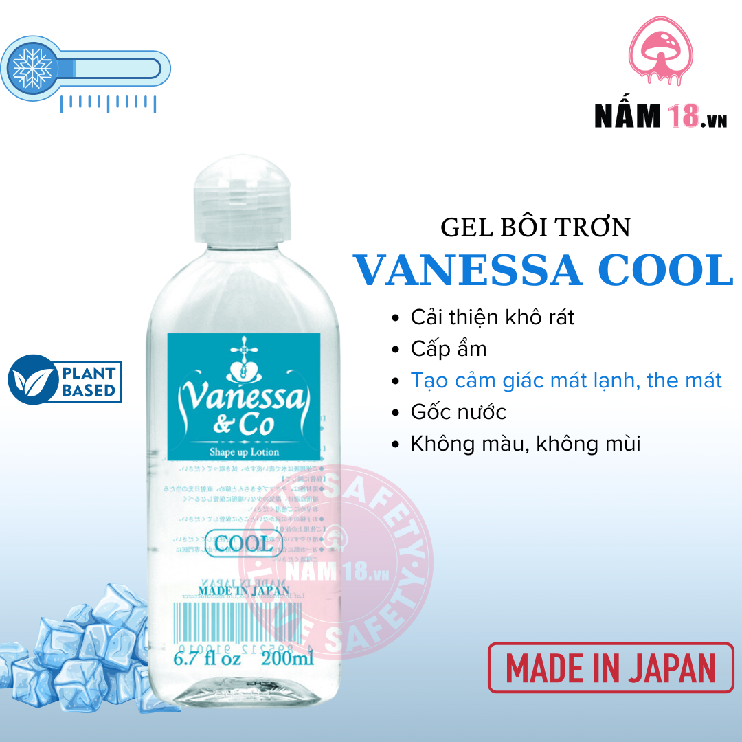 Gel Bôi Trơn Cấp Ẩm Vanessa & Co Cooling Mát Lạnh - Chai 200ml