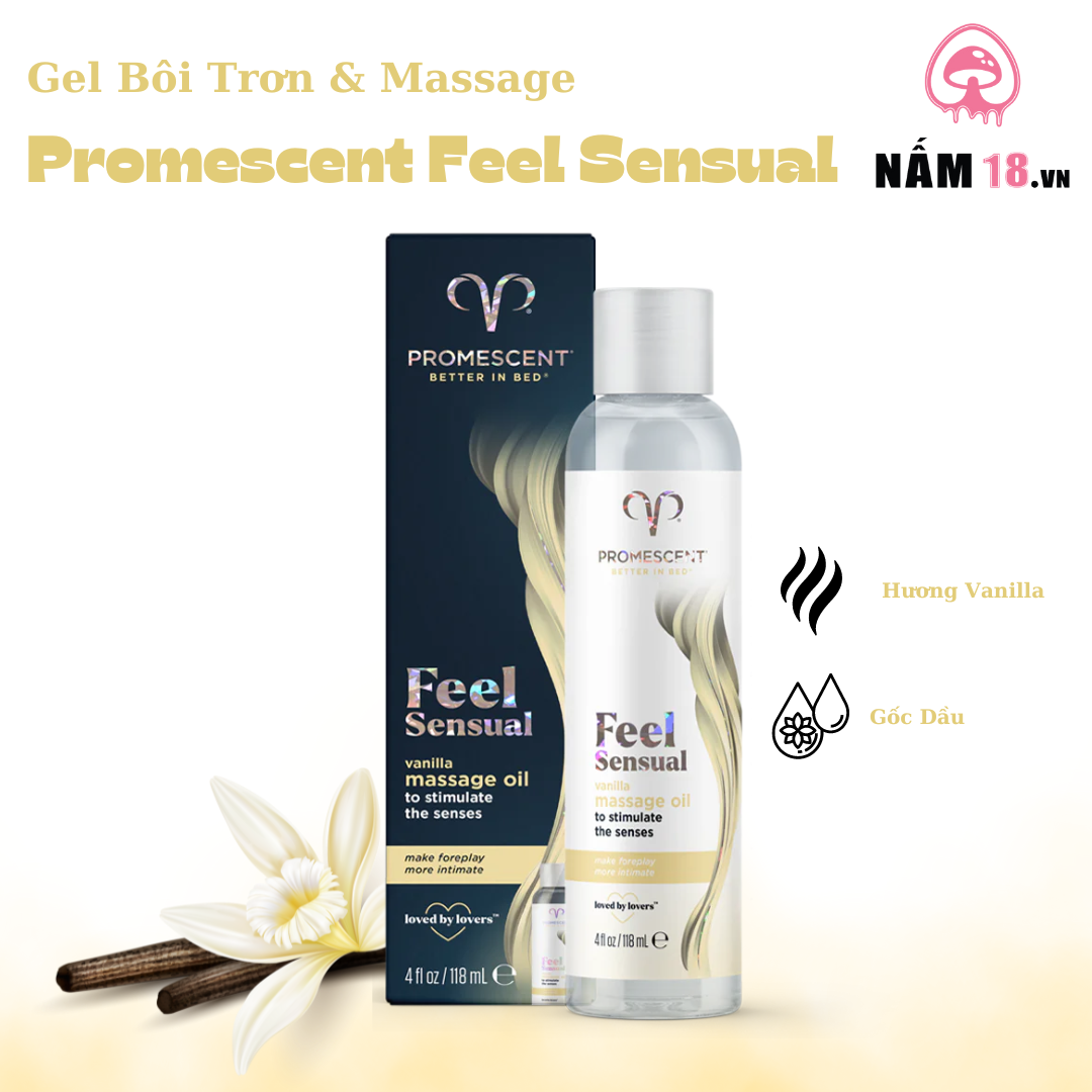 Gel Bôi Trơn Massage Promescent Vanilla - Chai 118ml