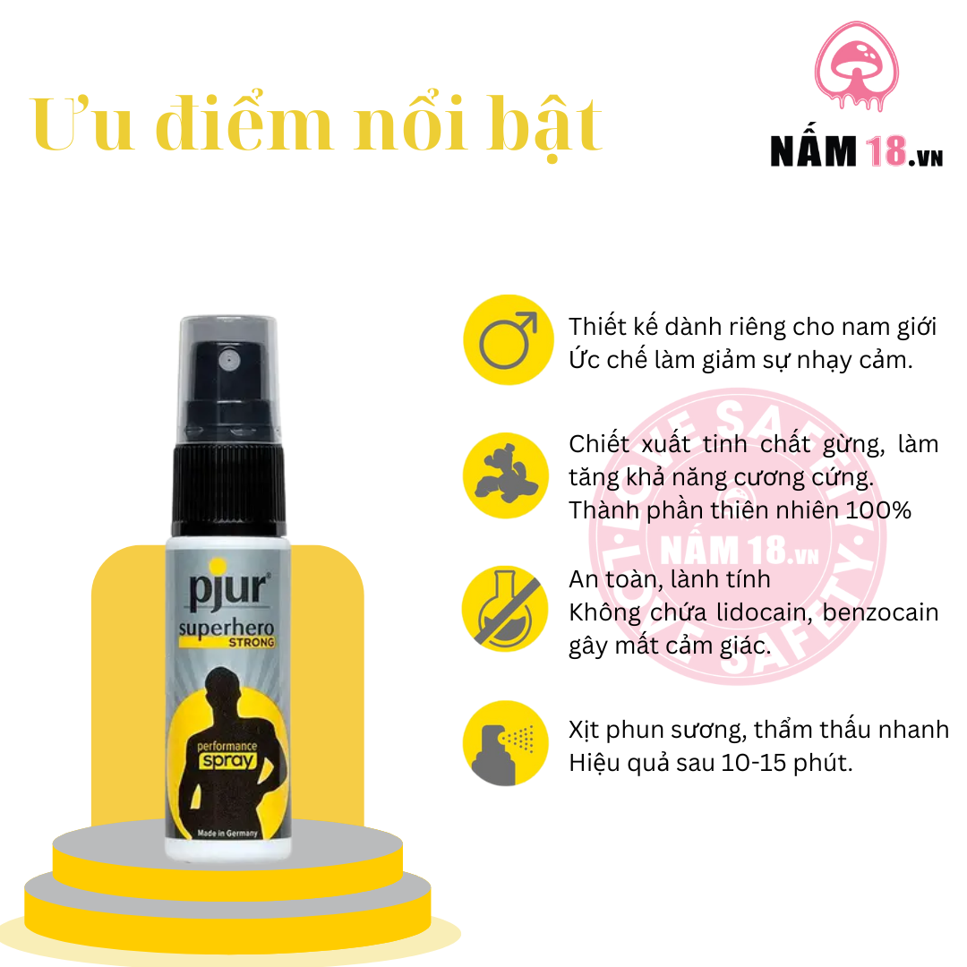Chai Xịt Kéo Dài Thời Gian Pjur Superhero Strong