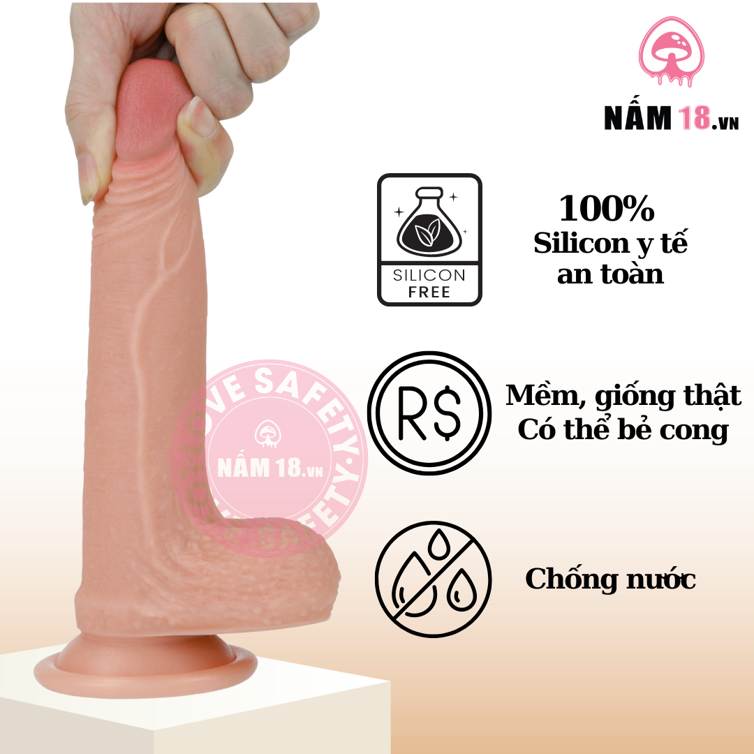 Dương Vật Giả Dính Tường Có Bìu Lovetoy Nature Cock 7