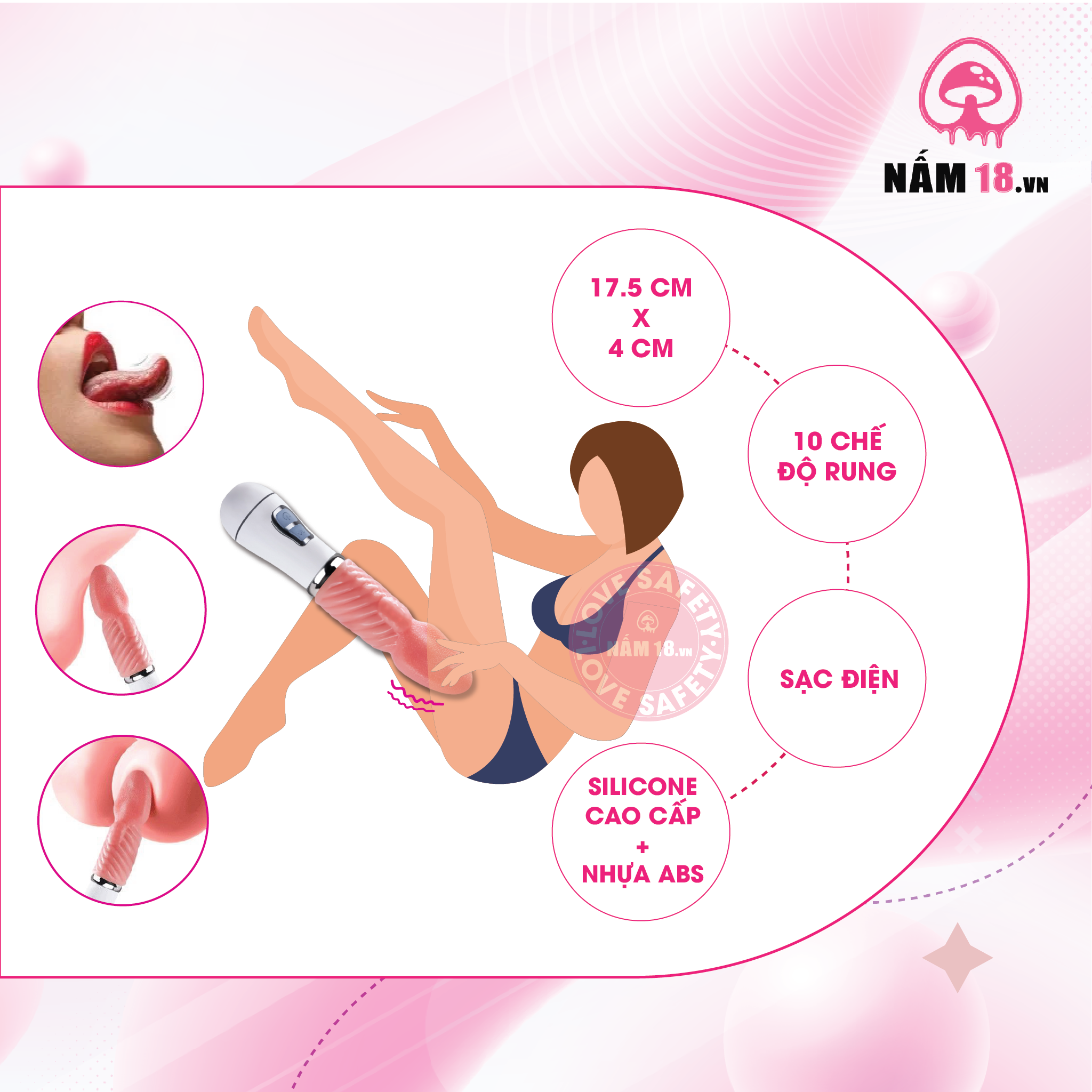 Lưỡi Rung Liếm Tongue Vibrator Đa Chế Độ - Sạc Điện