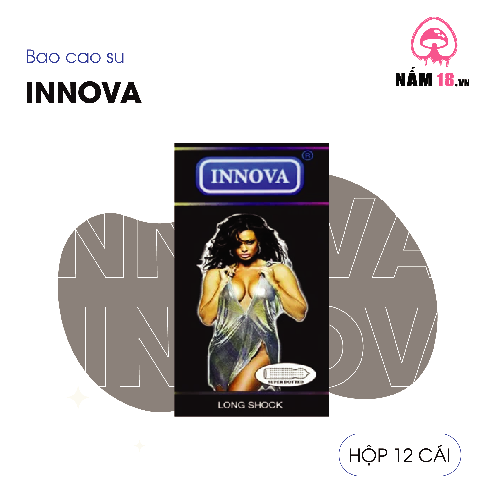 Bao Cao Su Kéo Dài Thời Gian, Điểm Nổi Innova - Hộp 12 Cái