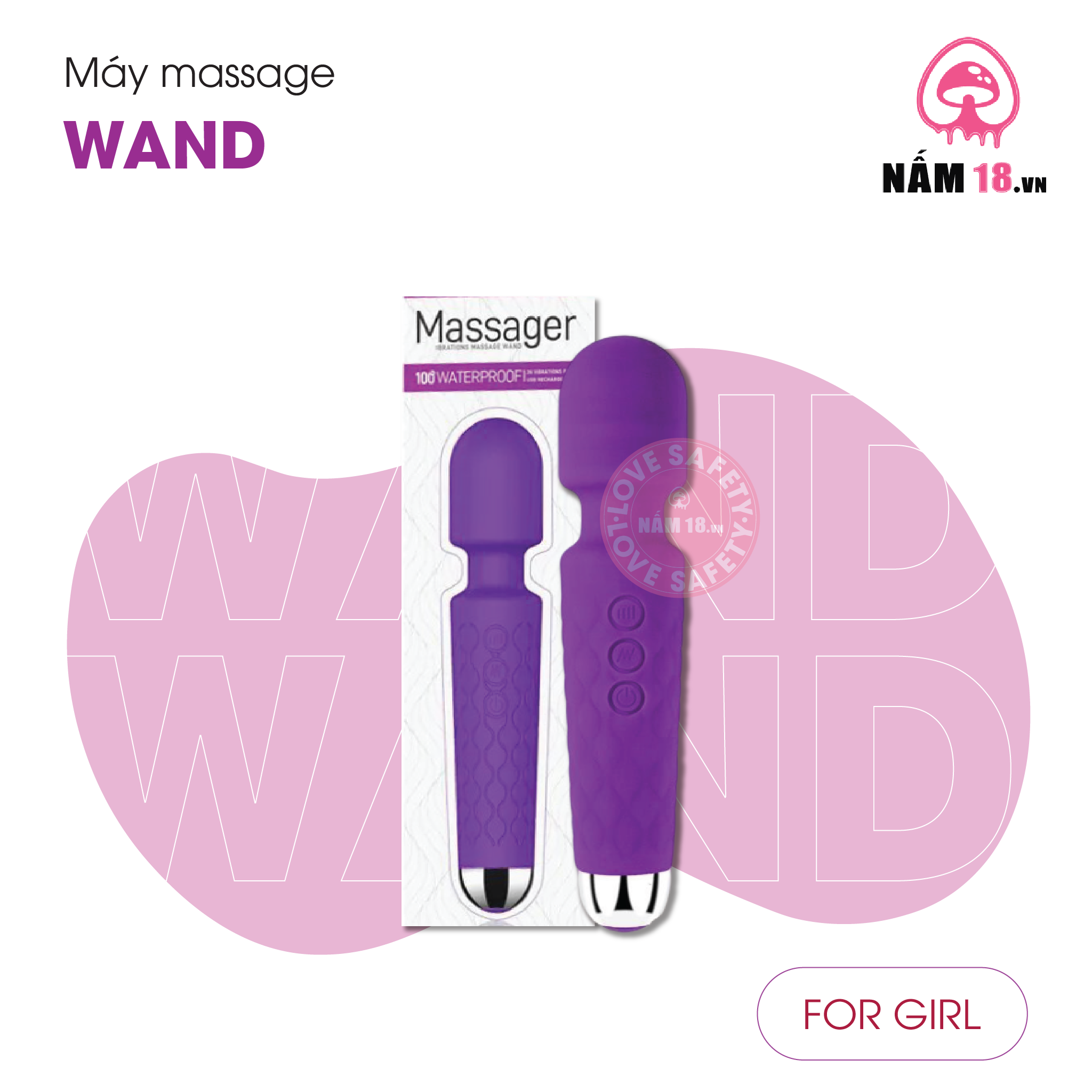 Chày Rung Kích Thích Điểm G Wand 28 Chế Độ Rung