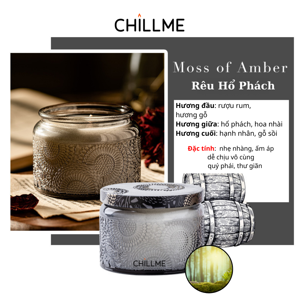 Nến thơm phòng tinh dầu size S Chillme khử mùi sáp đậu nành candles dễ ngủ thư giãn không khói sang trọng