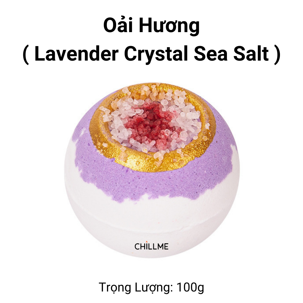 Viên thả bồn tắm muối biển dưỡng ẩm da xoá bỏ mụn lưng 100g Chillme tươi mới