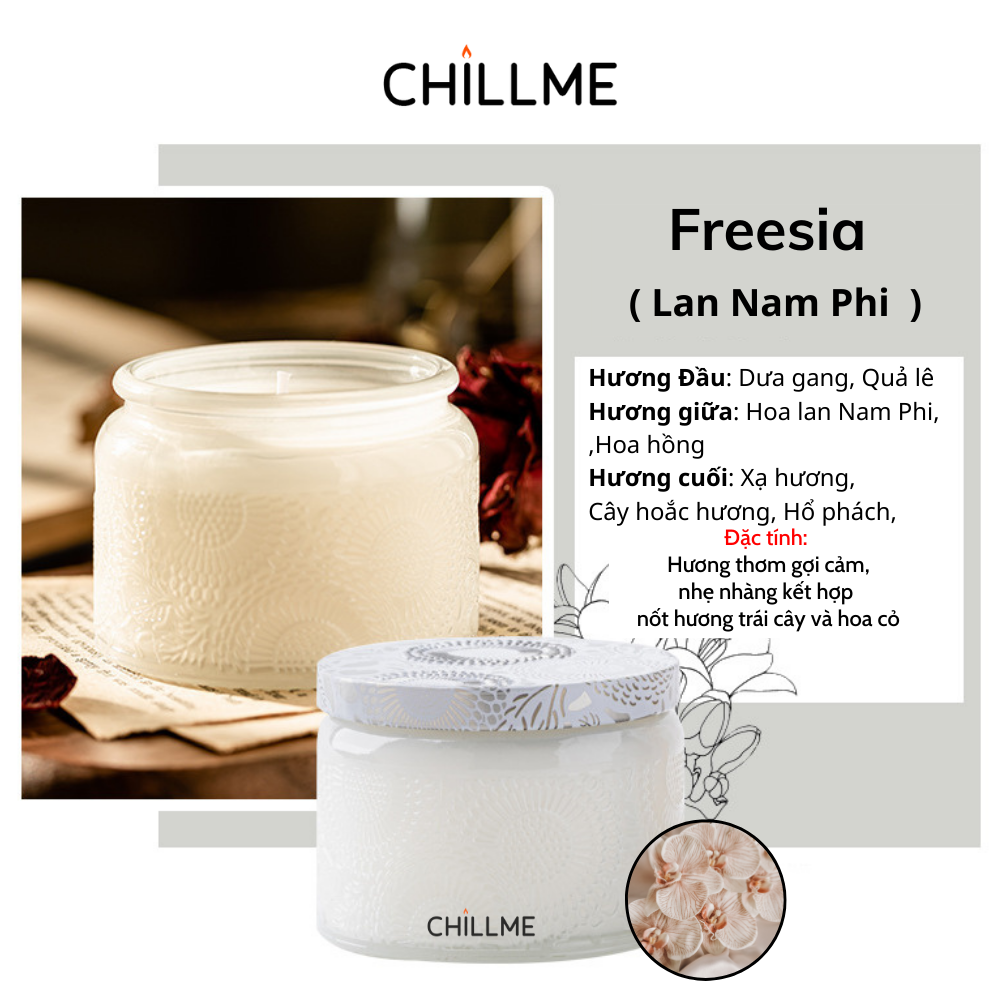 Nến thơm phòng tinh dầu size S Chillme khử mùi sáp đậu nành candles dễ ngủ thư giãn không khói sang trọng