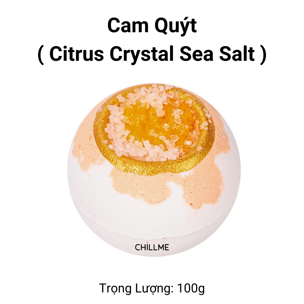 Viên thả bồn tắm muối biển dưỡng ẩm da xoá bỏ mụn lưng 100g Chillme tươi mới