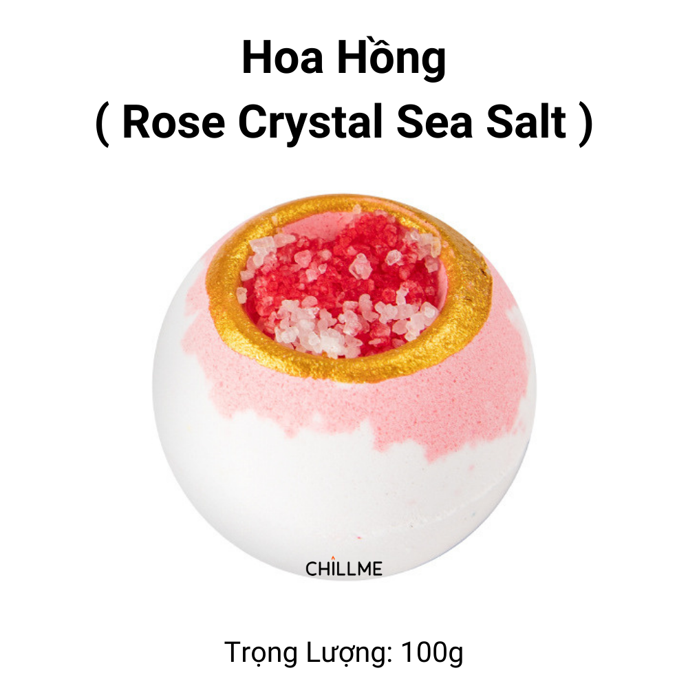 Viên thả bồn tắm muối biển dưỡng ẩm da xoá bỏ mụn lưng 100g Chillme tươi mới