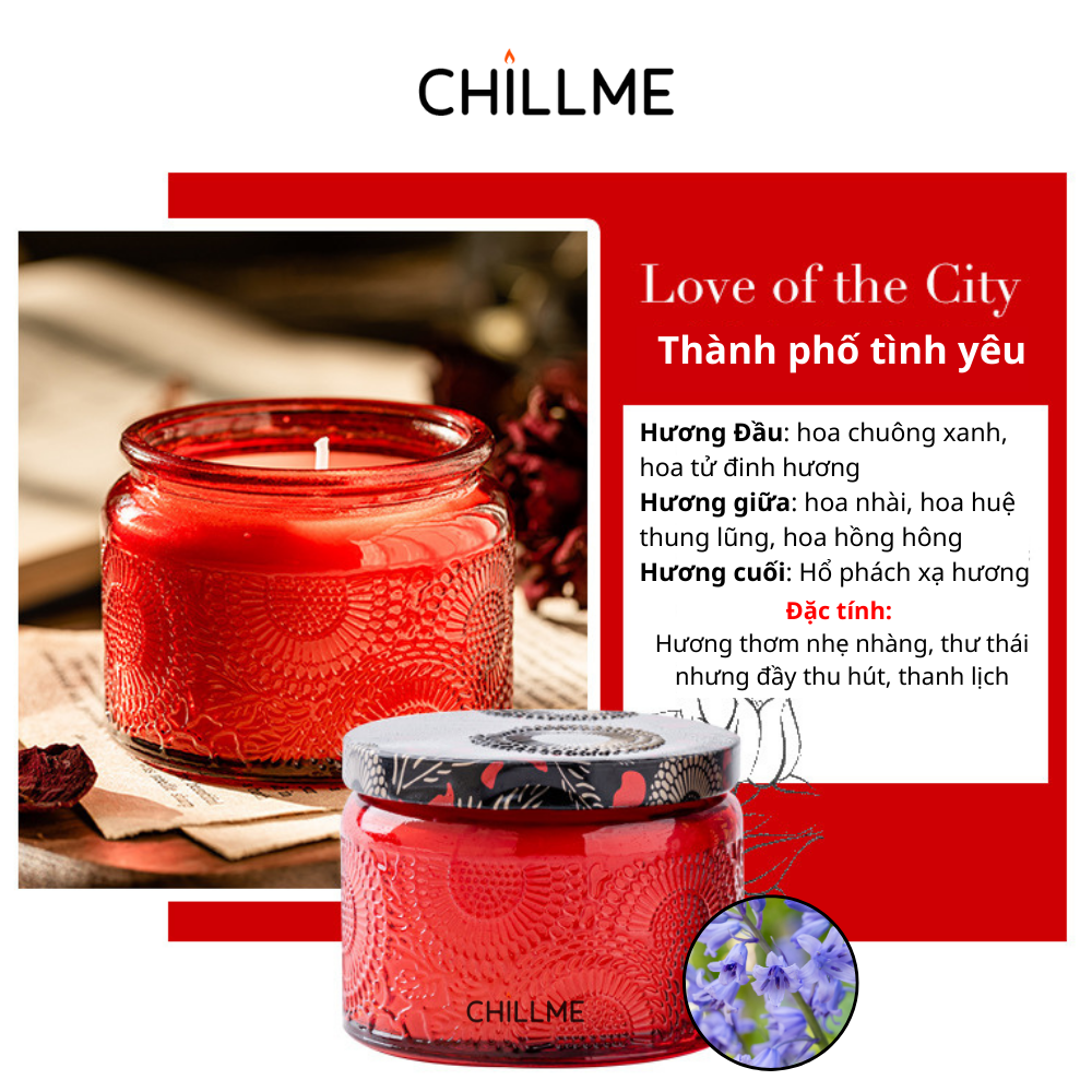 Nến thơm phòng tinh dầu size S Chillme khử mùi sáp đậu nành candles dễ ngủ thư giãn không khói sang trọng