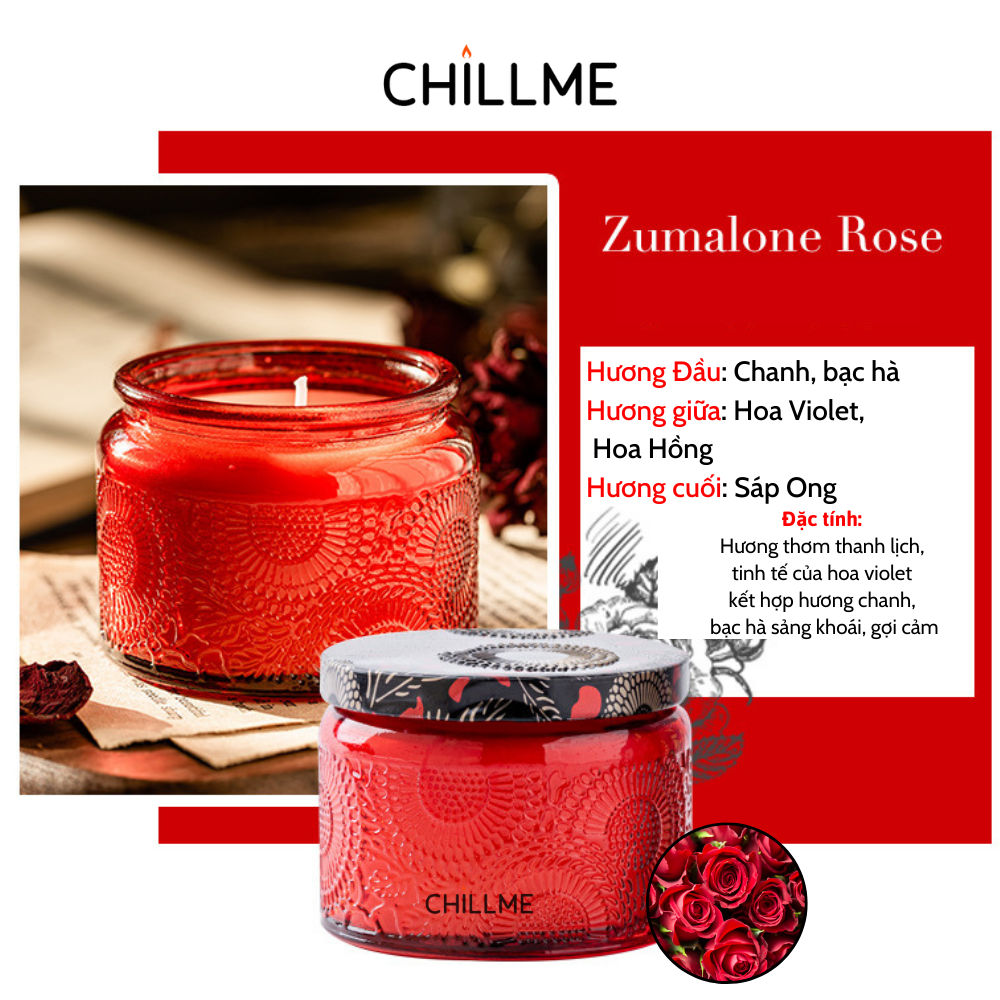 Nến thơm phòng tinh dầu size S Chillme khử mùi sáp đậu nành candles dễ ngủ thư giãn không khói sang trọng