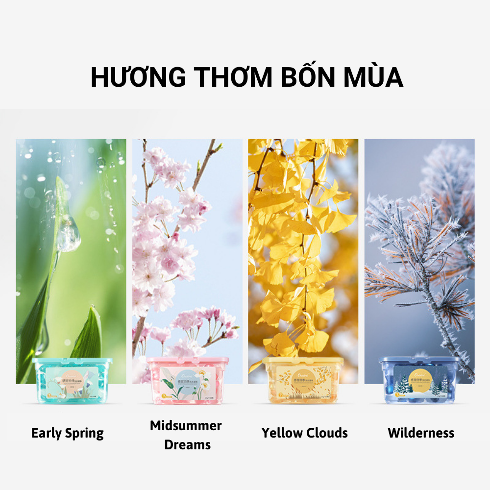Viên giặt xả quần áo Chillme 4 trong 1 hương nước hoa khử khuẩn và Làm mềm vải thơm mát ( hộp 30 viên )