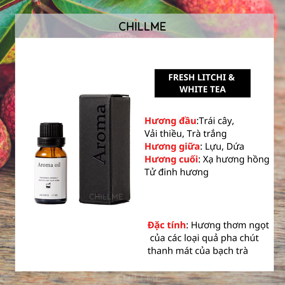  Tinh dầu nguyên chất Chillme 15ml sử dụng cho máy xông khuyếch tán tinh dầu dễ chịu 