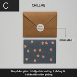 Thiệp chúc mừng hoạ tiết hoa văn Chillme chúc mừng sinh nhật, kỷ niệm, ngày lễ đơn giản cao cấp - HK036