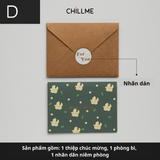 Thiệp chúc mừng hoạ tiết hoa văn Chillme chúc mừng sinh nhật, kỷ niệm, ngày lễ đơn giản cao cấp - HK036
