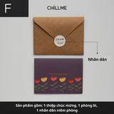 Thiệp chúc mừng hoạ tiết hoa văn Chillme chúc mừng sinh nhật, kỷ niệm, ngày lễ đơn giản cao cấp - HK036