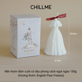 Nến thơm tạo hình váy cô dâu đám cưới Chillme handmade decor làm quà tặng kết hôn sinh nhật dễ thương