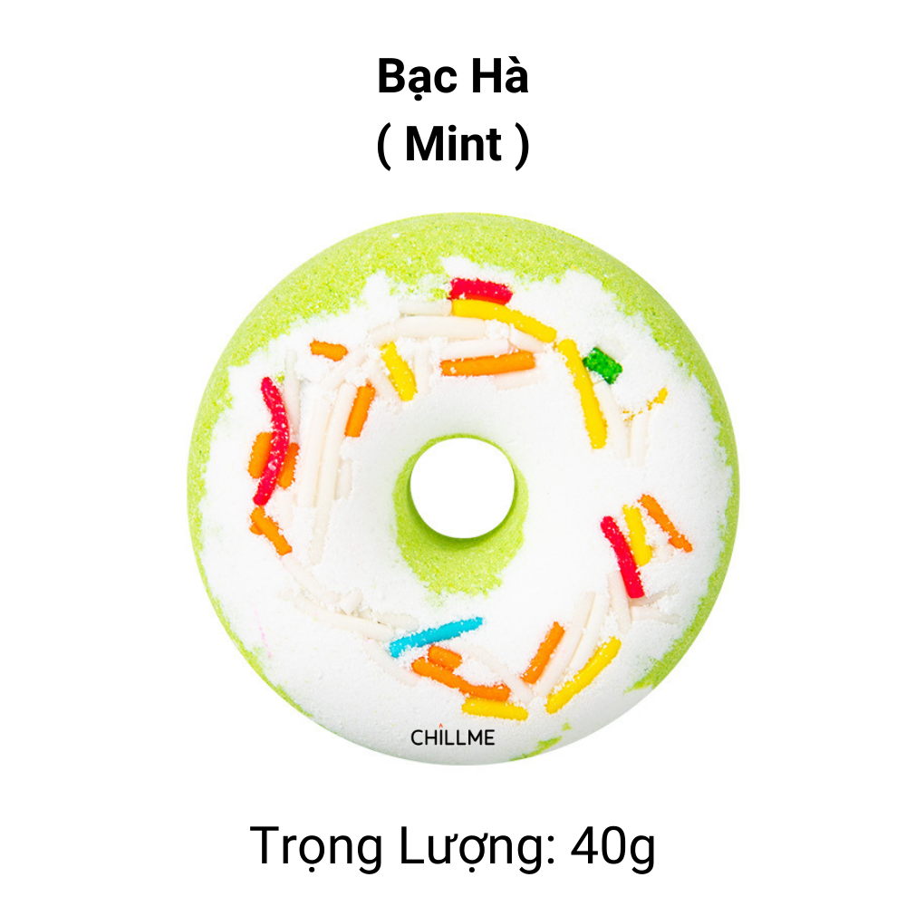 Viên thả bồn tắm bánh donut dưỡng ẩm da 40g Chillme Bath bomb hương thơm tự nhiên thư giãn