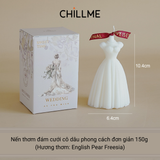 Nến thơm tạo hình váy cô dâu đám cưới Chillme handmade decor làm quà tặng kết hôn sinh nhật dễ thương