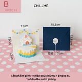 Thiệp 3d chúc mừng hình gấu 3 chiều dễ thương quà tặng ý nghĩa cho người thân ngày lễ kỷ niệm - HK8011