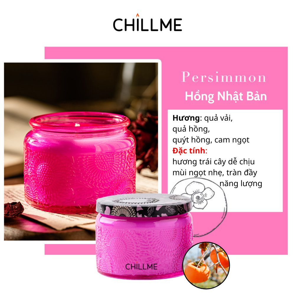 Nến thơm phòng tinh dầu size S Chillme khử mùi sáp đậu nành candles dễ ngủ thư giãn không khói sang trọng