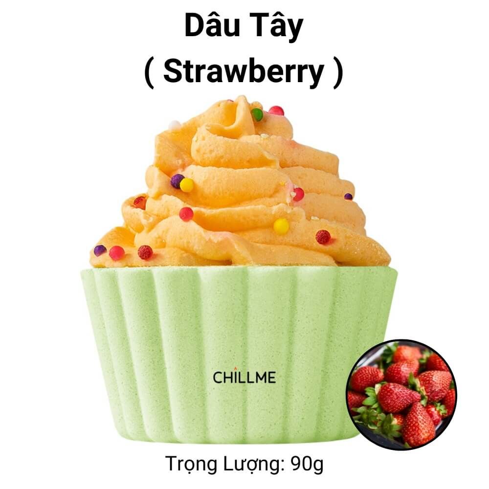 Viên sủi bồn tắm bathbomb Chillme dưỡng ẩm làn da thư giãn tạo màu hình bánh kem dễ thương