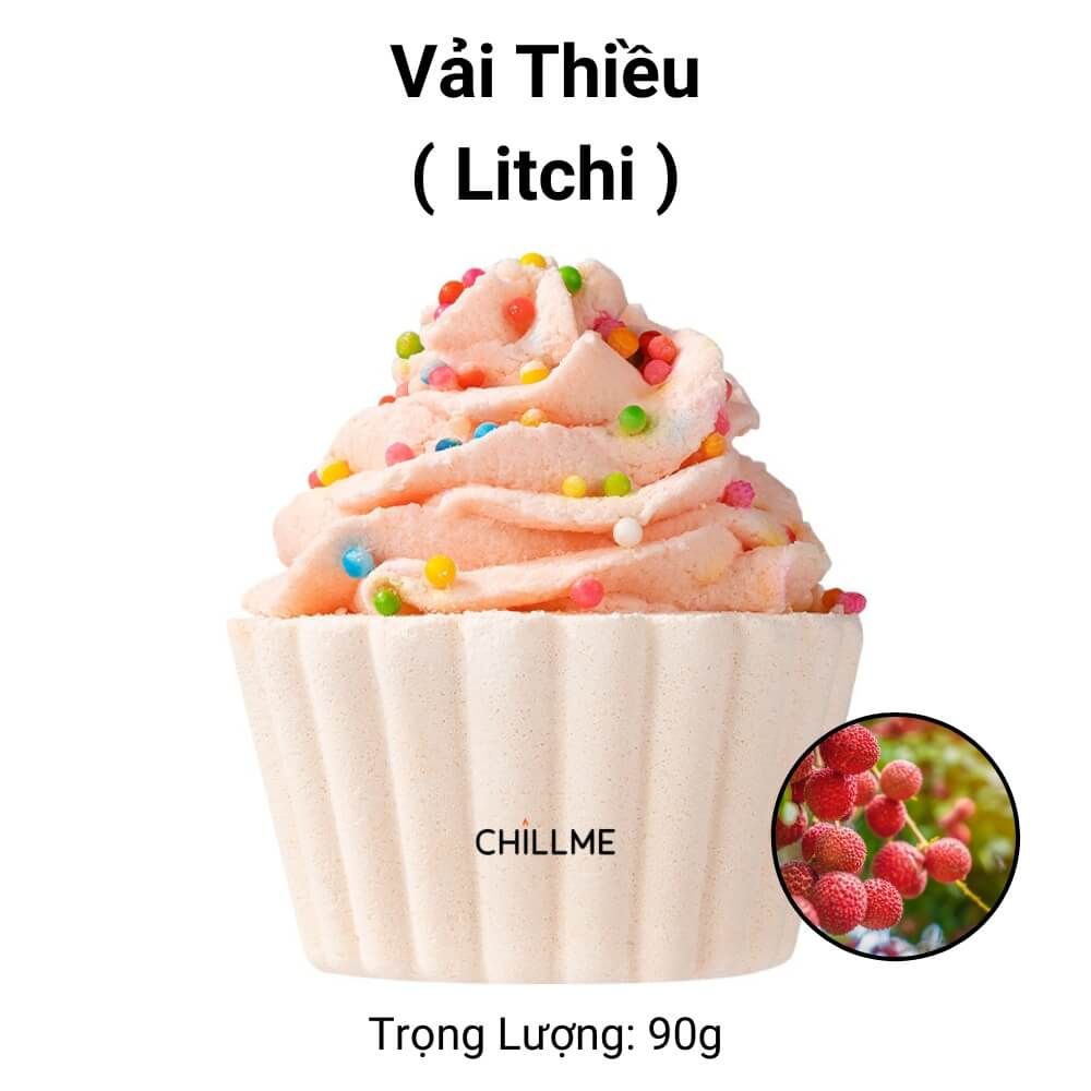 Viên sủi bồn tắm bathbomb Chillme dưỡng ẩm làn da thư giãn tạo màu hình bánh kem dễ thương