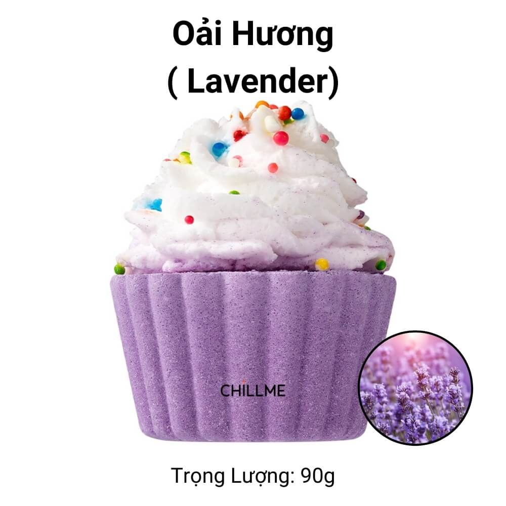 Viên sủi bồn tắm bathbomb Chillme dưỡng ẩm làn da thư giãn tạo màu hình bánh kem dễ thương