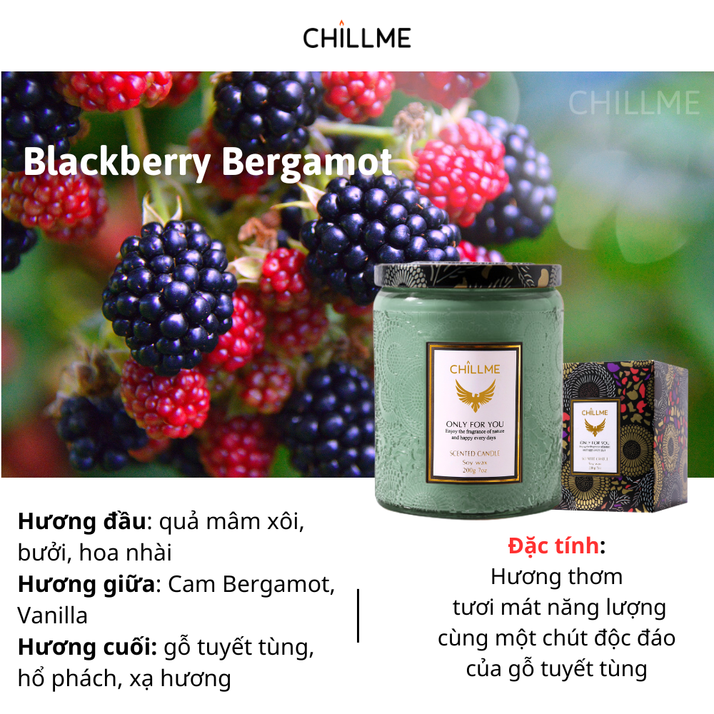  Nến thơm phòng tinh dầu chillme  Luxury 400g organic không khói dễ ngủ trang trí - LXR 