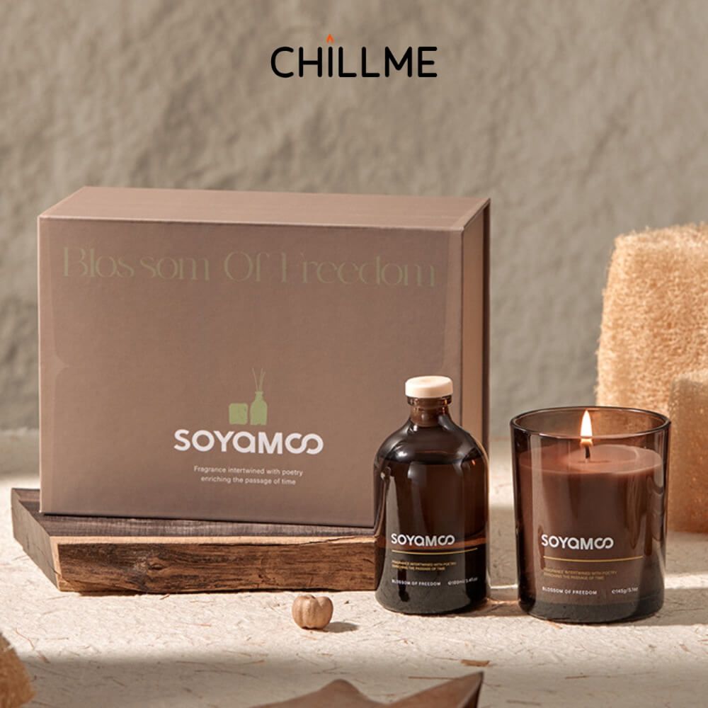 Set nến thơm tinh dầu Chillme khuếch tán quà tặng sinh nhật người yêu bạn gái đám cưới thư giãn vintage