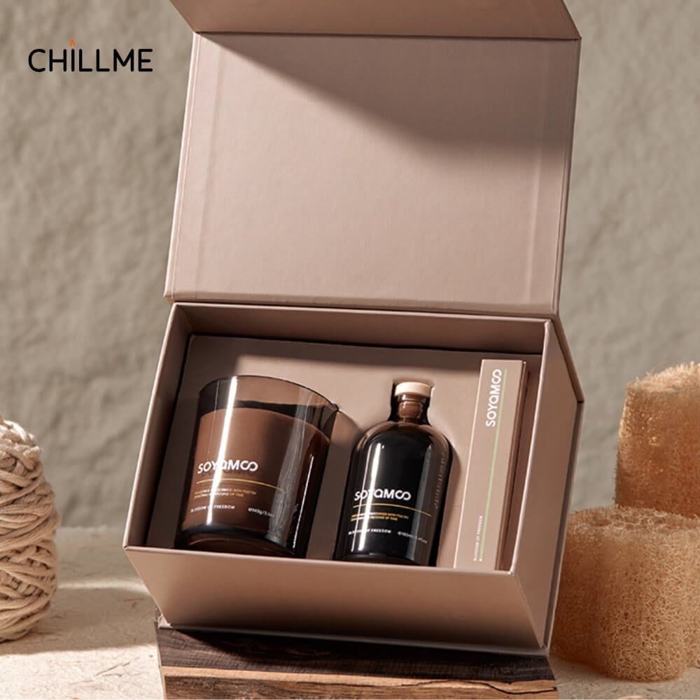 Set nến thơm tinh dầu Chillme khuếch tán quà tặng sinh nhật người yêu bạn gái đám cưới thư giãn vintage